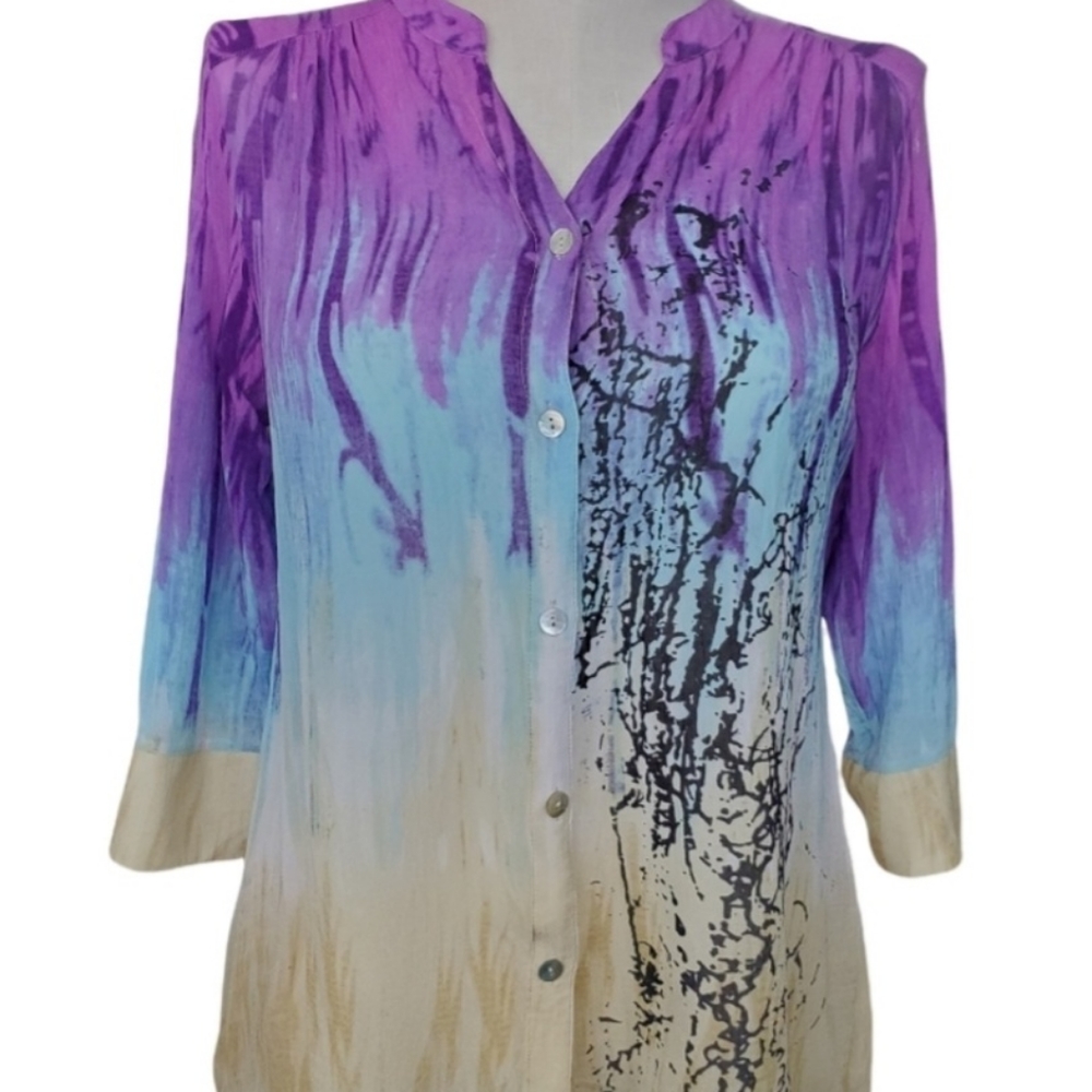 Parsley&Sage Sheer Button Up Blouse NWOT Size XL
